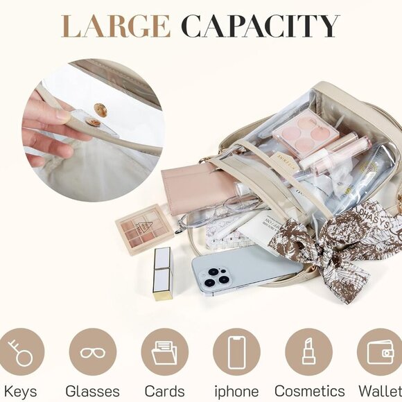 Stadium Approved Clear Purse for Women - Adjustable Straps & Stylish Design - Picture 3 of 6